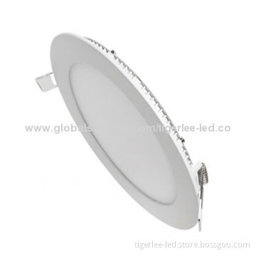 Round LED ceiling panel light with SMD 2835, 100-240V AC, >80Ra CRI, slim, recessed type